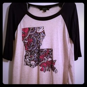 Colorful Louisiana State Mid-sleeve Baseball Tee